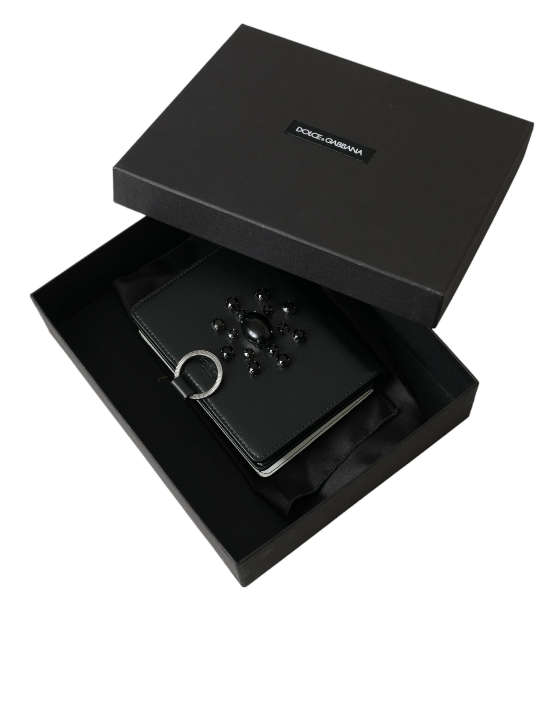 Dolce & Gabbana Elegant Crystal-Embellished Leather Card Holder - ACCEXO