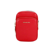 Michael Kors Jet Set Bright Red Pebbled Leather North South Chain Crossbody Bag - ACCEXO