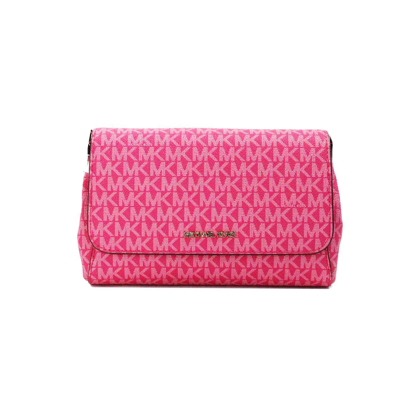 Michael Kors Jet Set Medium Electric Pink Convertible Pouchette Crossbody Bag - ACCEXO