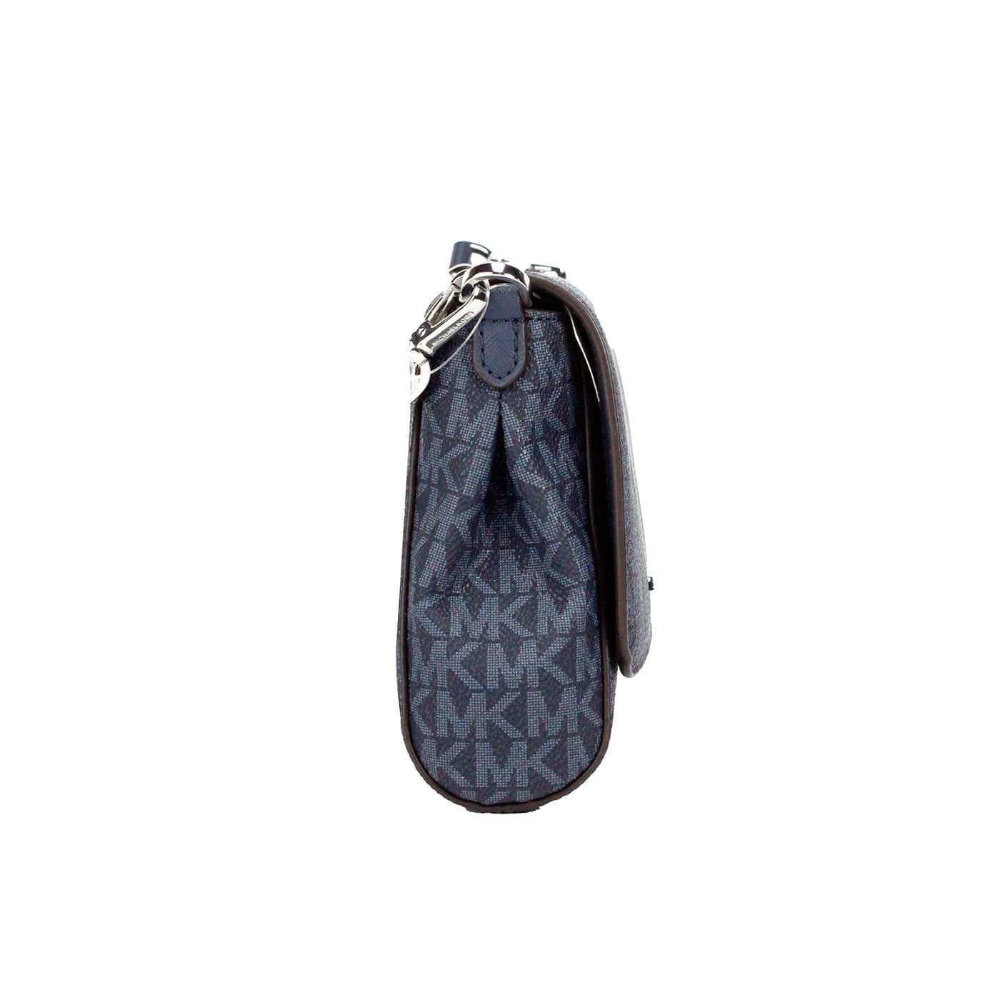 Michael Kors Jet Set Medium Navy Blue PVC Convertible Pouchette Crossbody Bag - ACCEXO
