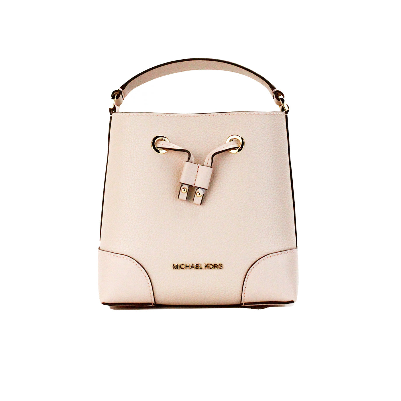 Michael Kors Mercer Small Powder Blush Pebble Leather Bucket Crossbody Bag Purse - ACCEXO