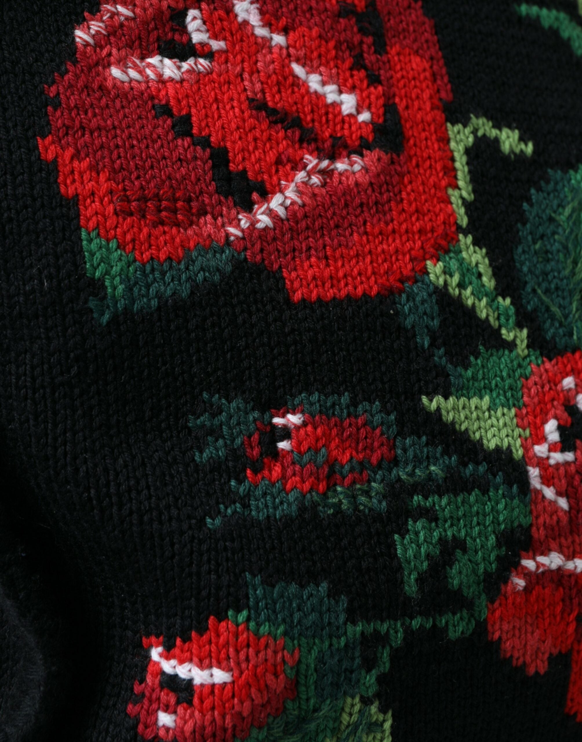 Dolce & Gabbana Chic Embroidered Floral Black Tote - ACCEXO