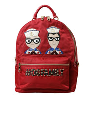 Dolce & Gabbana Embellished Red Backpack with Gold Detailing - ACCEXO