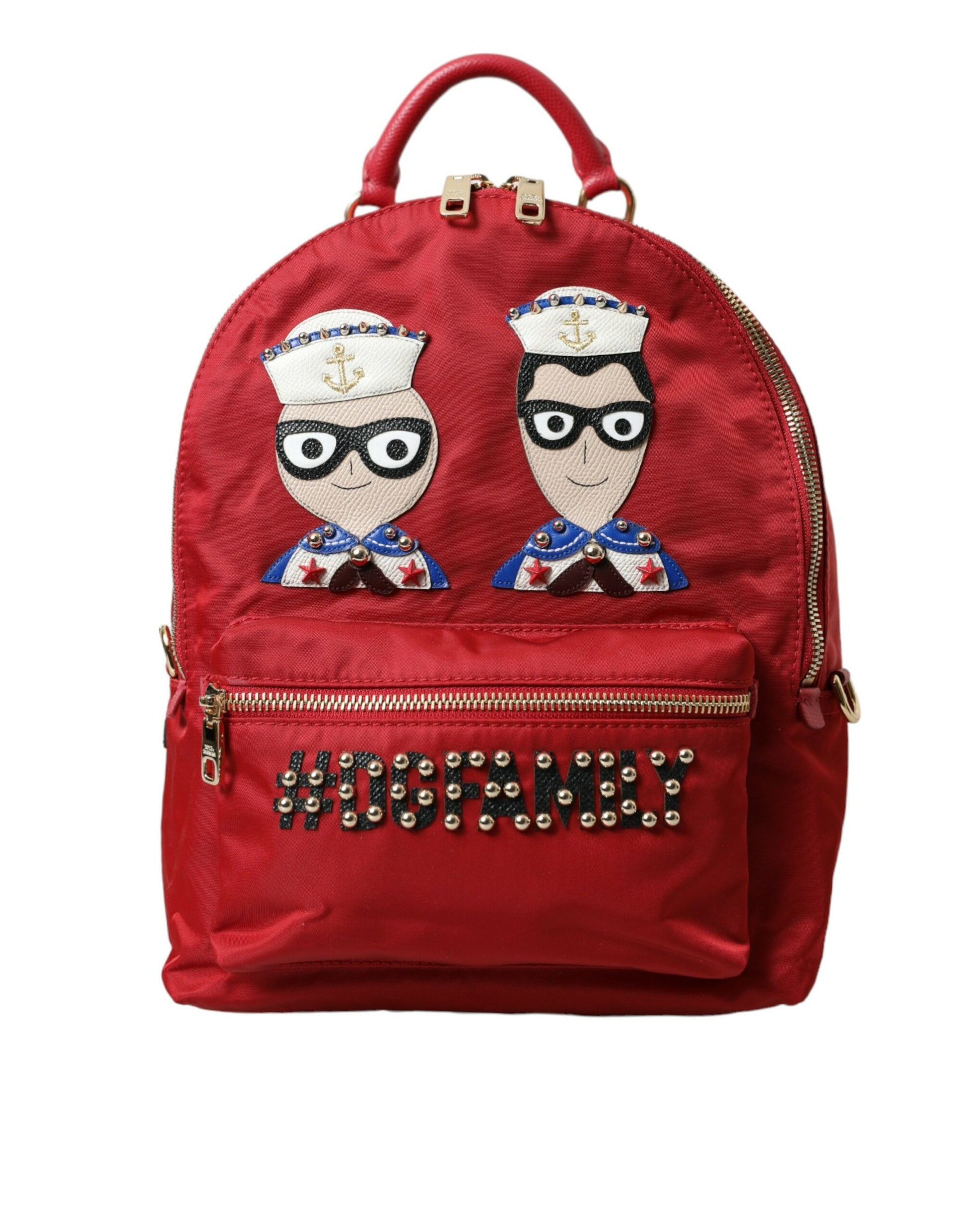 Dolce & Gabbana Embellished Red Backpack with Gold Detailing - ACCEXO