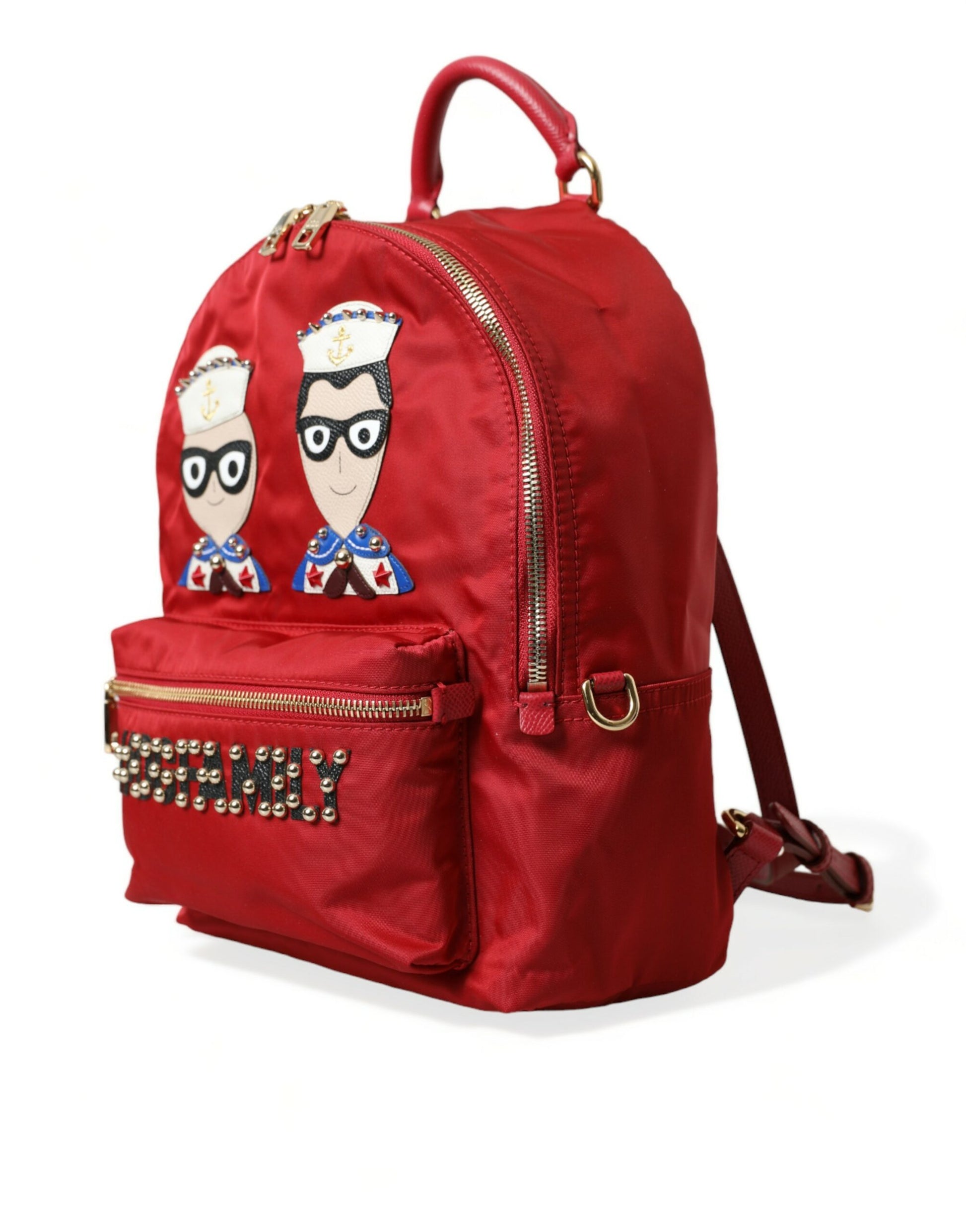 Dolce & Gabbana Embellished Red Backpack with Gold Detailing - ACCEXO