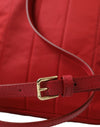 Dolce & Gabbana Embellished Red Backpack with Gold Detailing