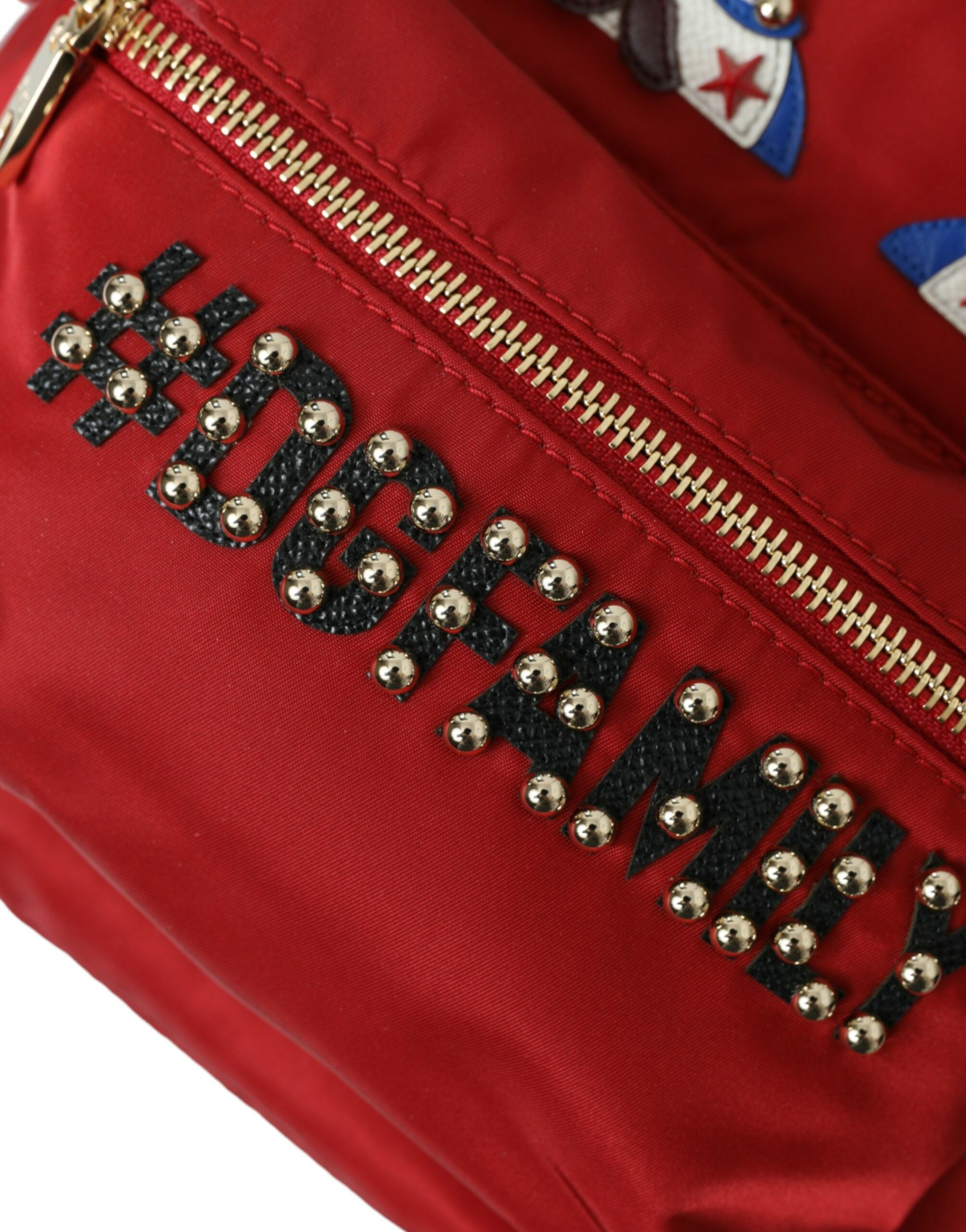 Dolce & Gabbana Embellished Red Backpack with Gold Detailing - ACCEXO