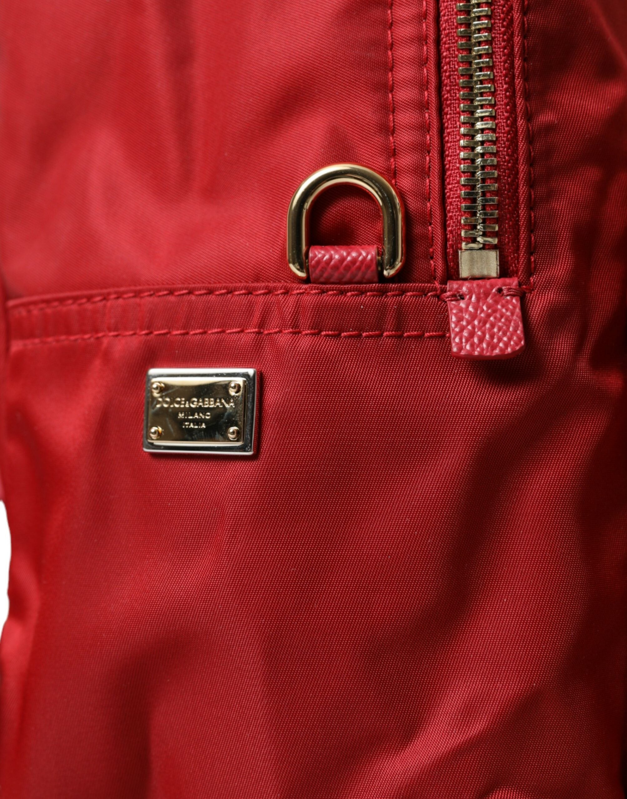 Dolce & Gabbana Embellished Red Backpack with Gold Detailing - ACCEXO