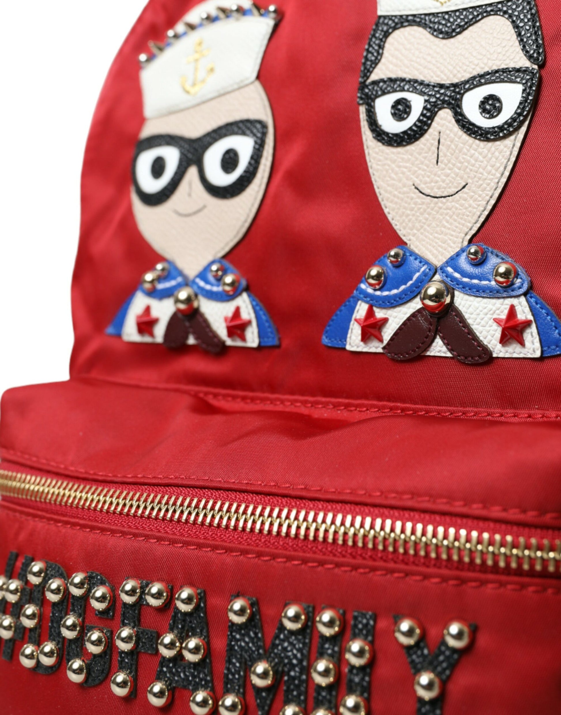 Dolce & Gabbana Embellished Red Backpack with Gold Detailing - ACCEXO