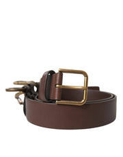Dolce & Gabbana Elegant Brown Calf Leather Belt - Timeless Accessory - ACCEXO