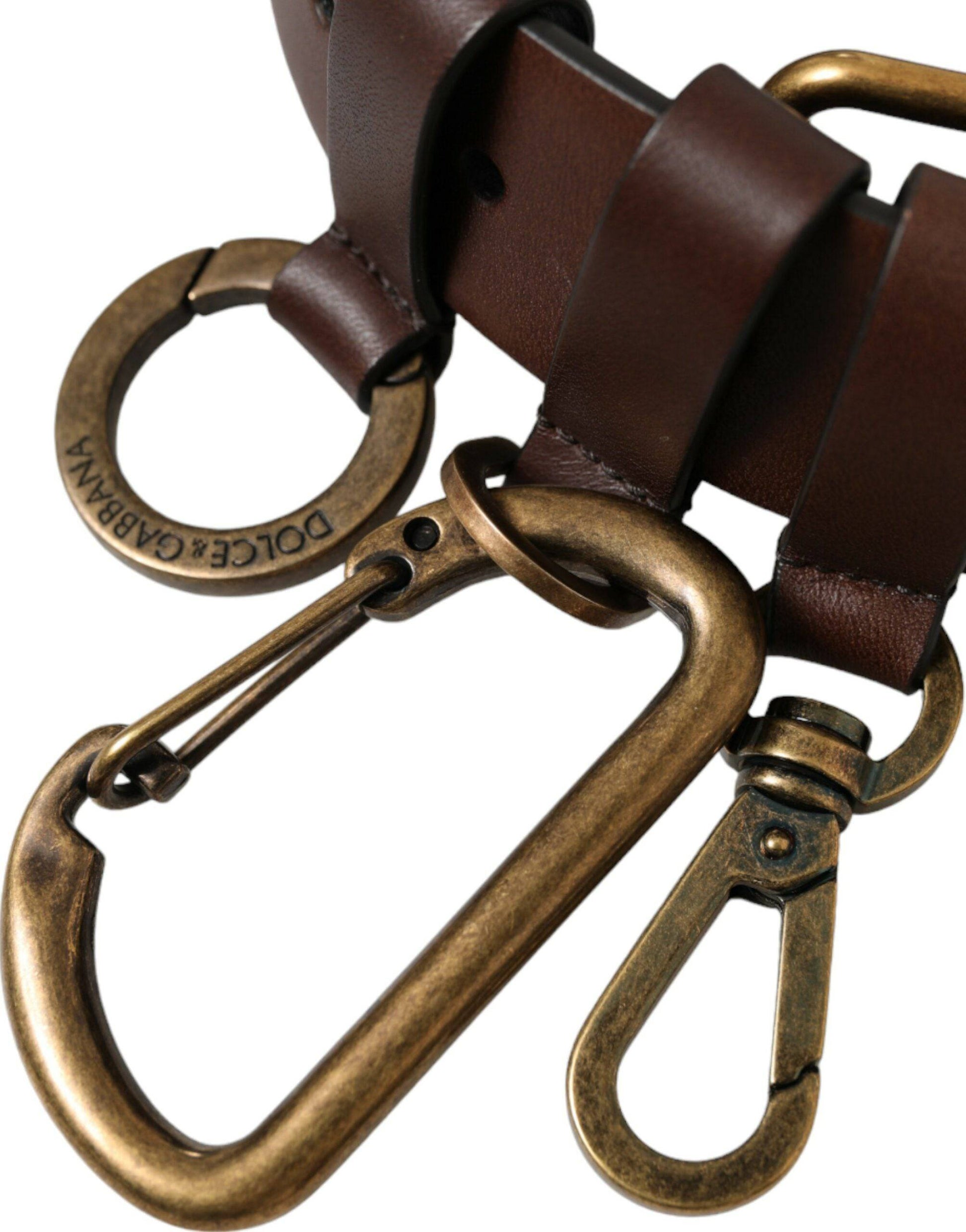 Dolce & Gabbana Elegant Brown Calf Leather Belt - Timeless Accessory - ACCEXO