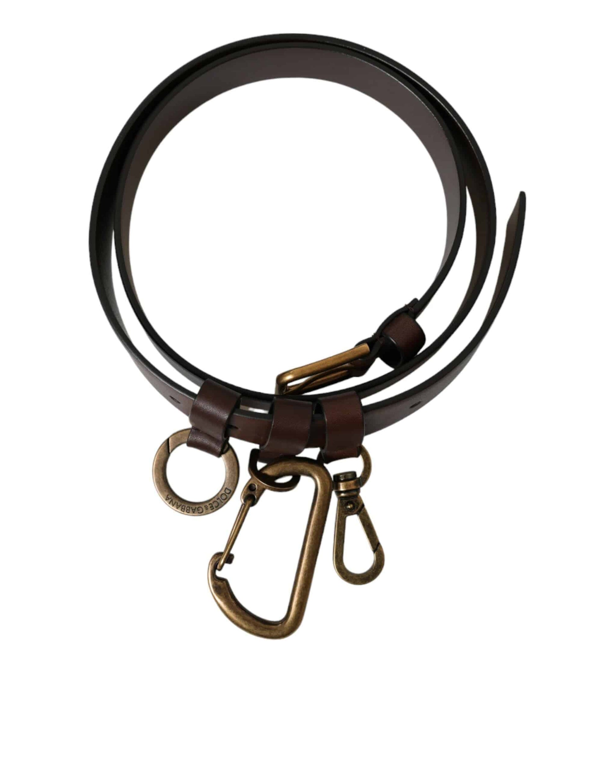 Dolce & Gabbana Elegant Brown Calf Leather Belt - Timeless Accessory - ACCEXO