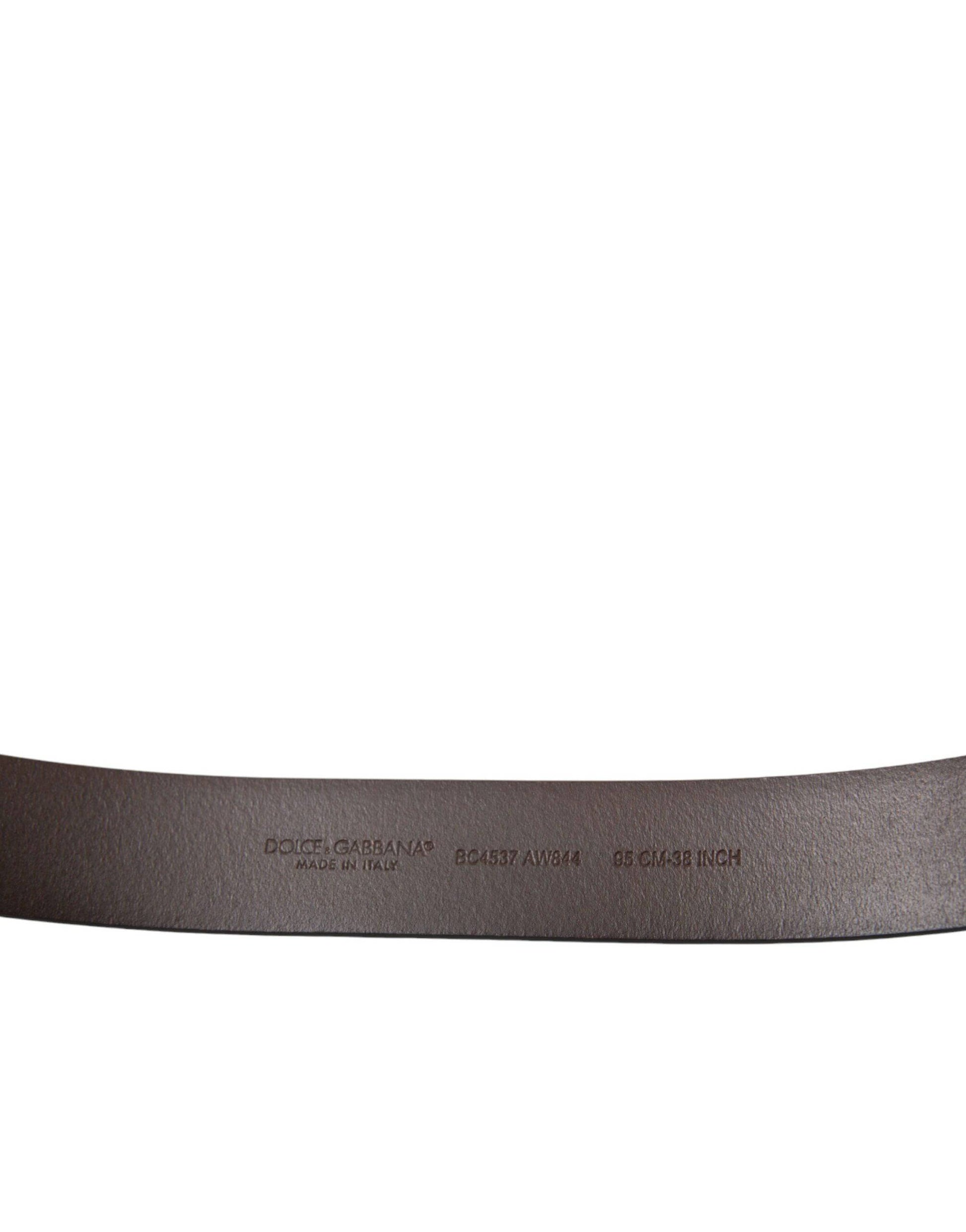 Dolce & Gabbana Elegant Brown Calf Leather Belt - Timeless Accessory - ACCEXO