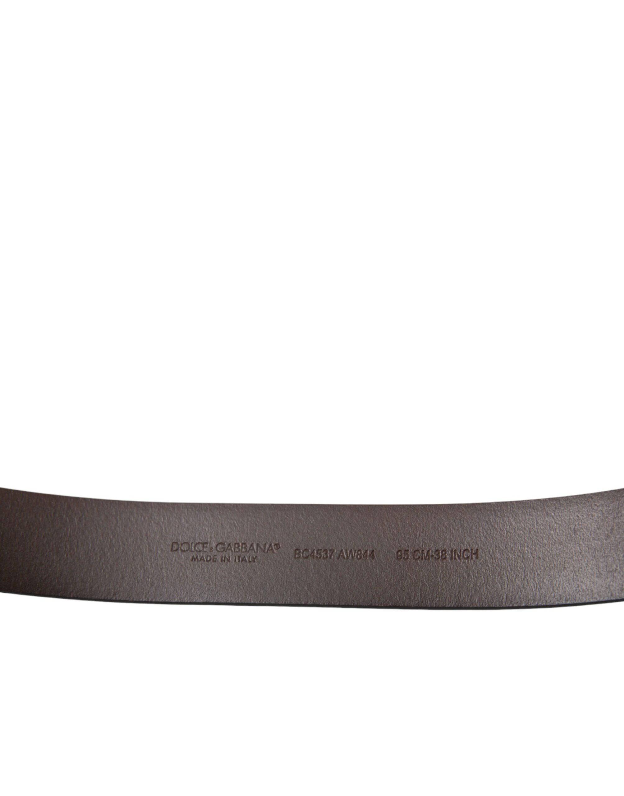 Dolce & Gabbana Elegant Brown Calf Leather Belt - Timeless Accessory - ACCEXO
