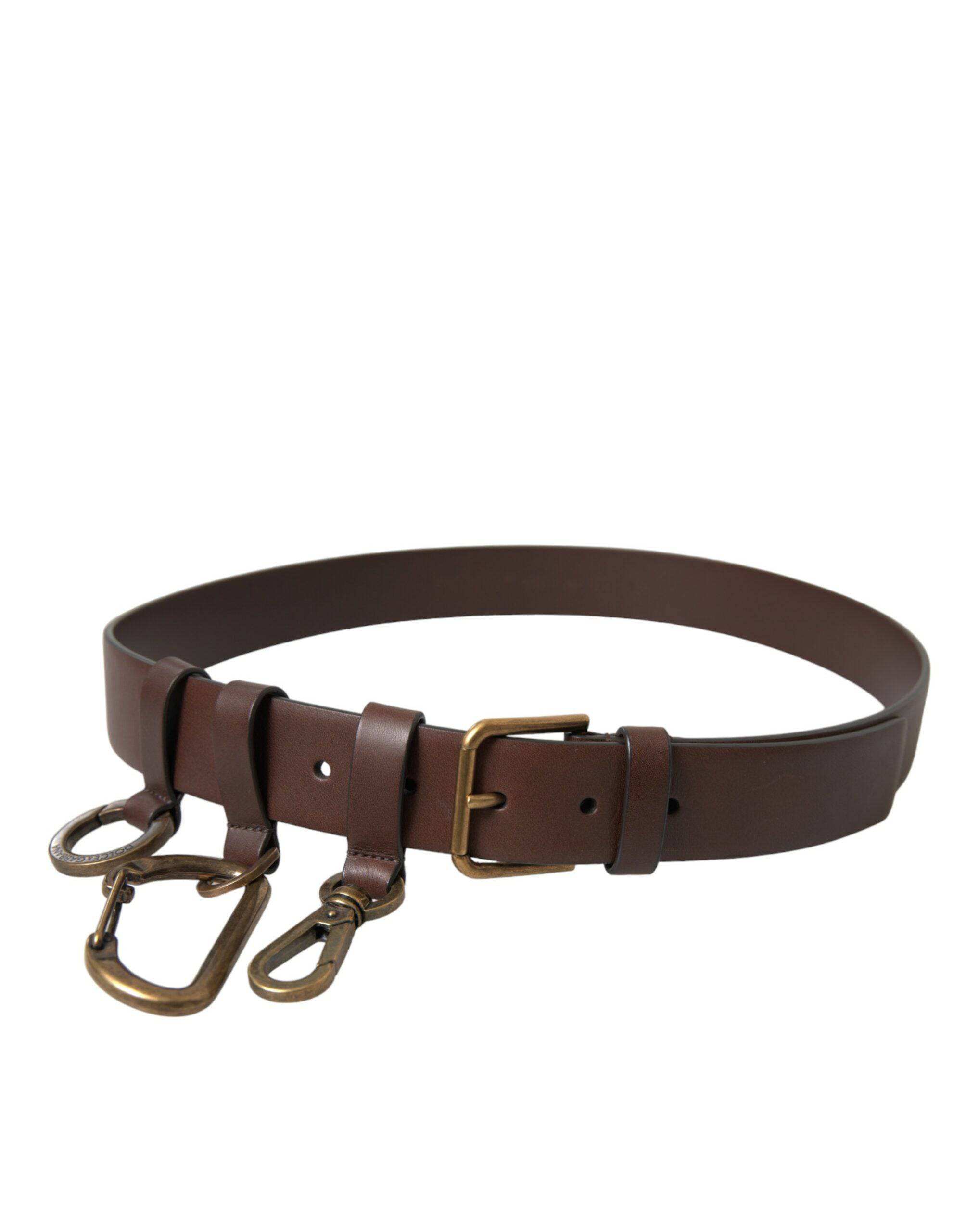 Dolce & Gabbana Elegant Brown Calf Leather Belt - Timeless Accessory - ACCEXO