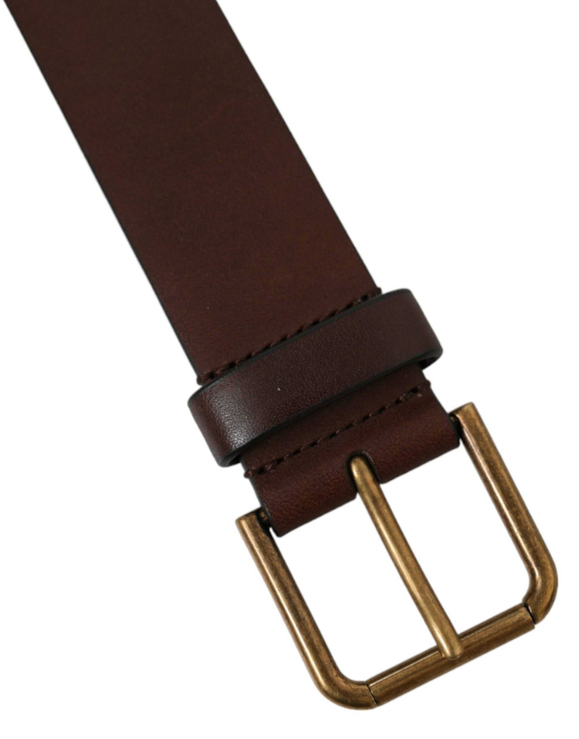 Dolce & Gabbana Elegant Brown Calf Leather Belt - Timeless Accessory - ACCEXO