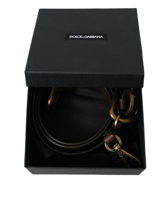 Dolce & Gabbana Elegant Brown Calf Leather Belt - Timeless Accessory