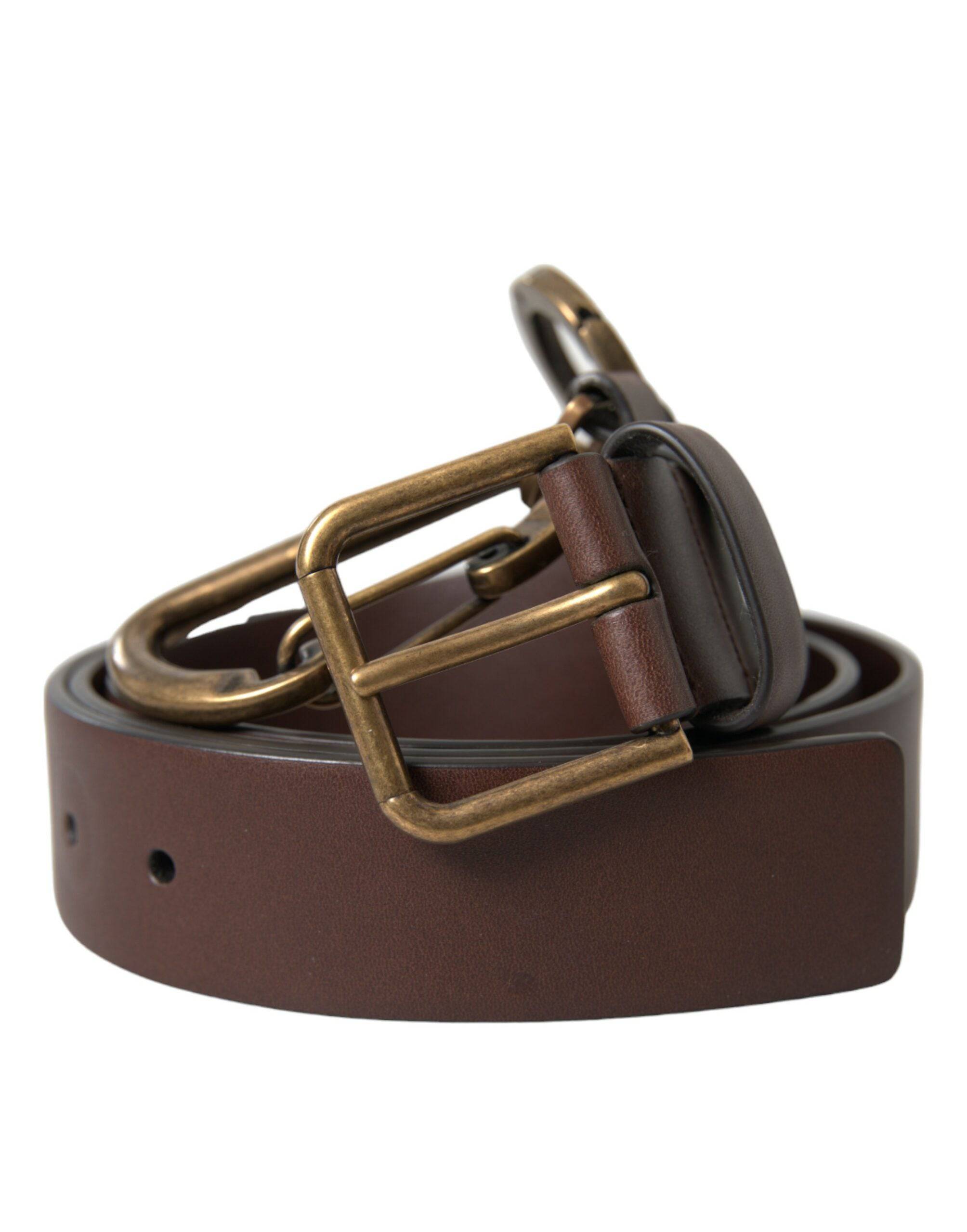 Dolce & Gabbana Elegant Calf Leather Belt with Metal Buckle Closure - ACCEXO