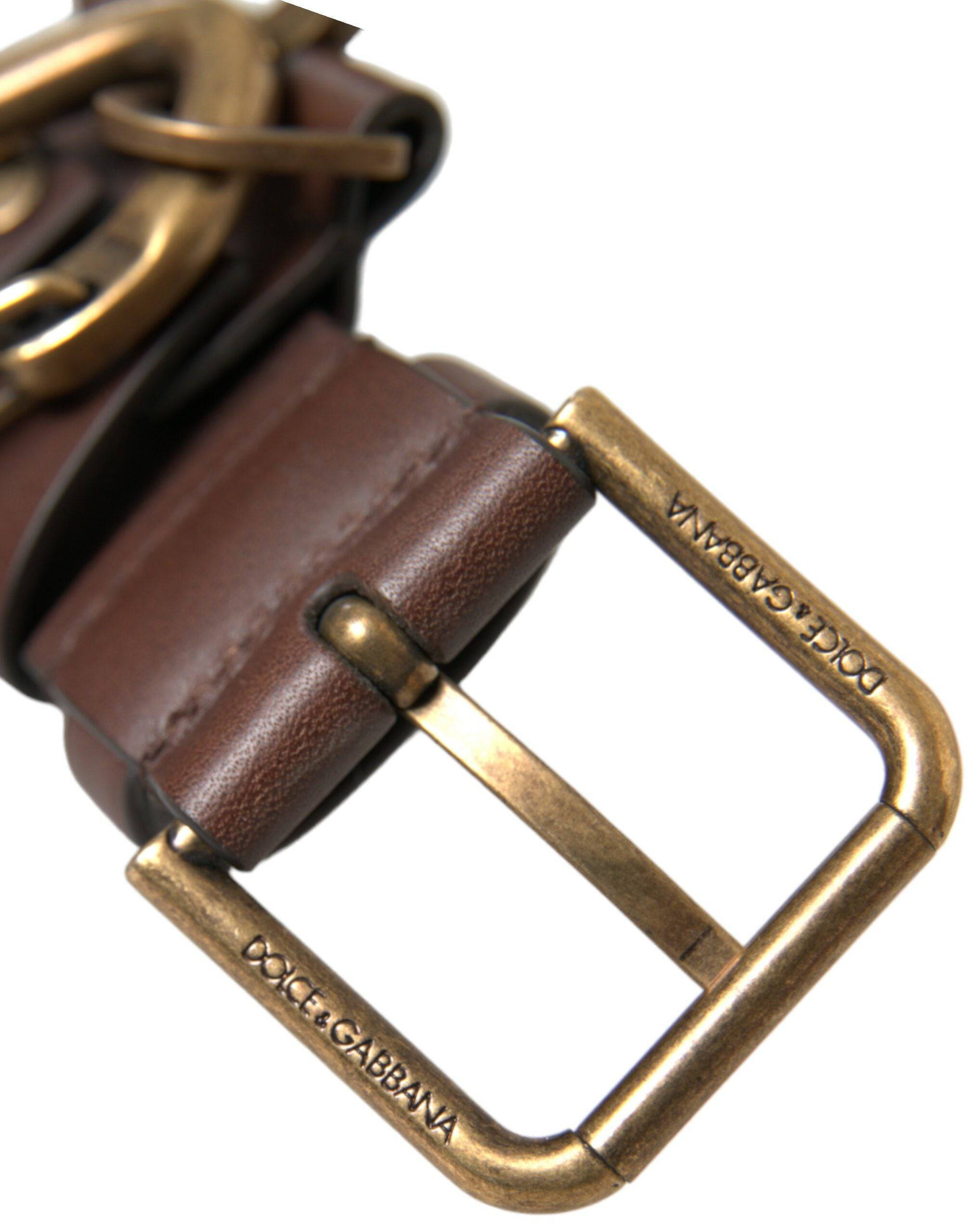 Dolce & Gabbana Elegant Calf Leather Belt with Metal Buckle Closure - ACCEXO