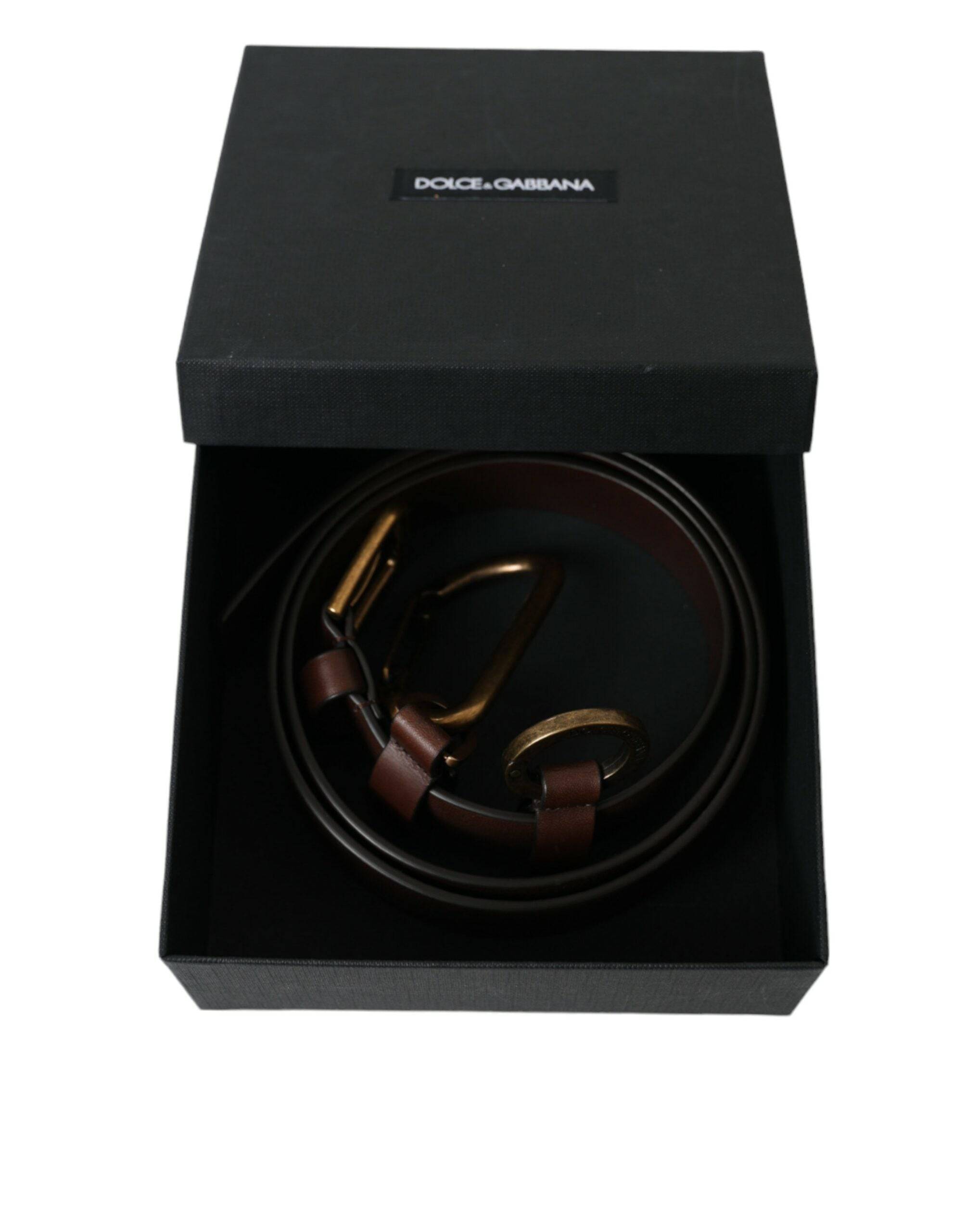 Dolce & Gabbana Elegant Calf Leather Belt with Metal Buckle Closure - ACCEXO
