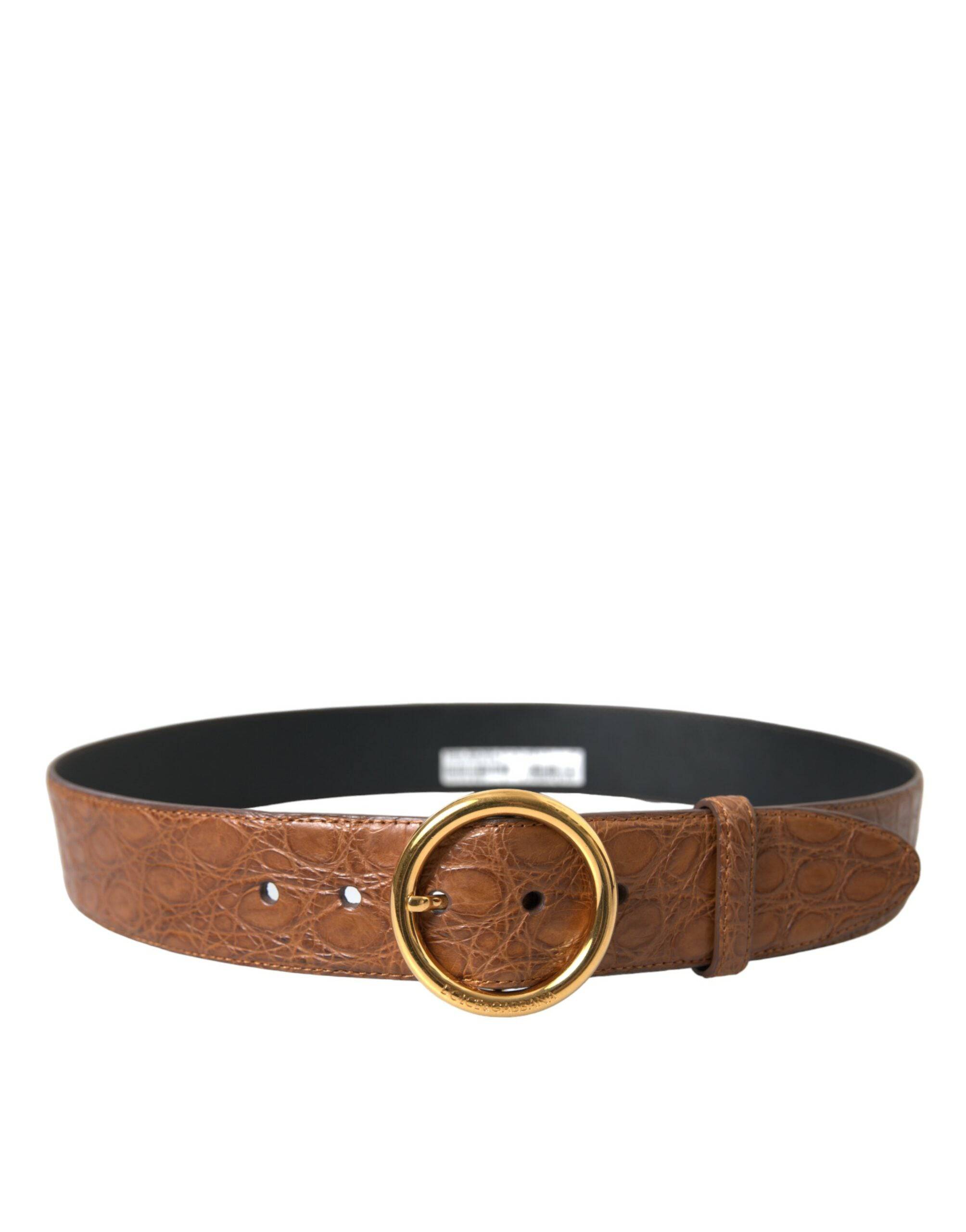 Dolce & Gabbana Elegant Exotic Leather Belt - Rich Brown - ACCEXO