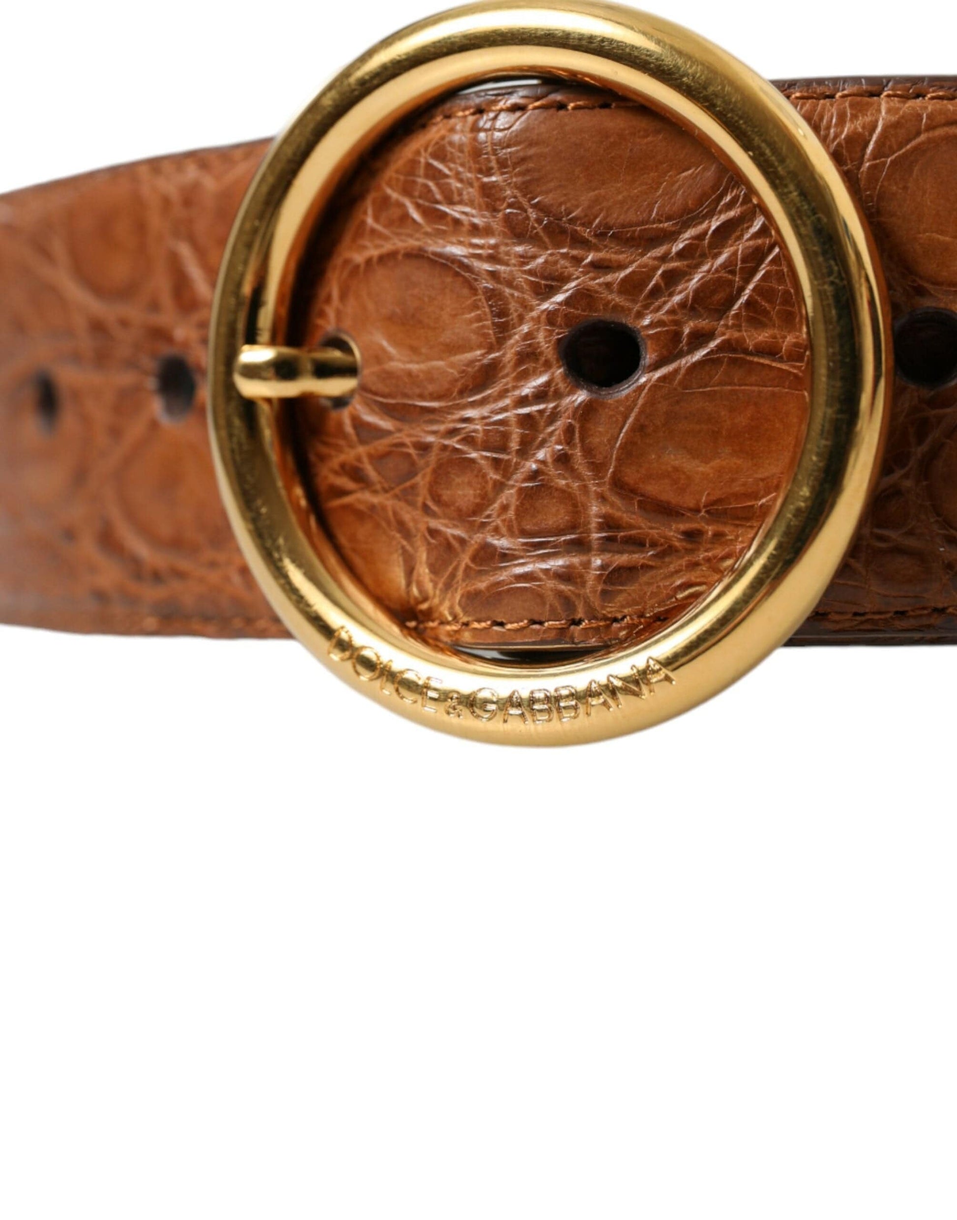 Dolce & Gabbana Elegant Exotic Leather Belt - Rich Brown - ACCEXO