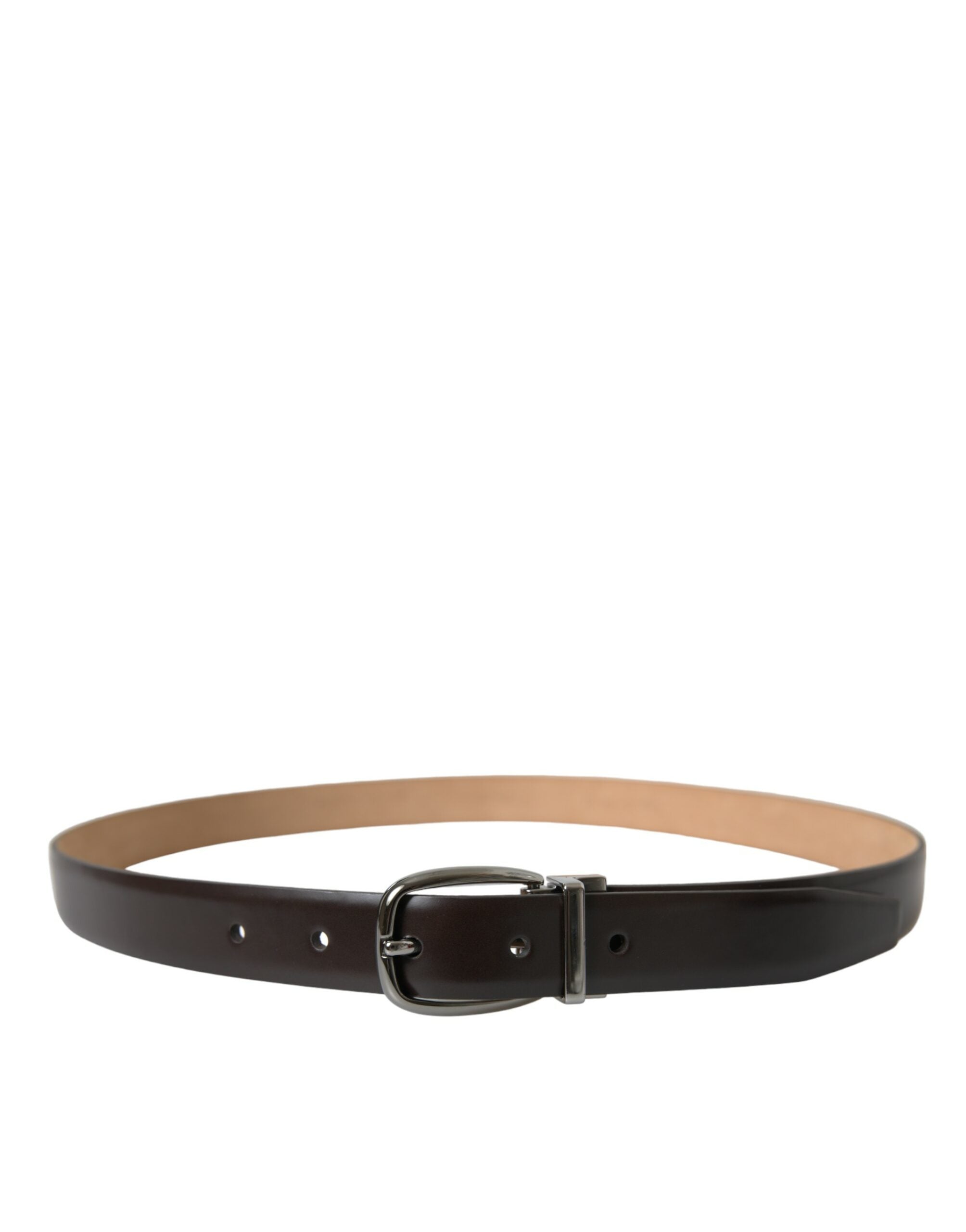 Dolce & Gabbana Elegant Dark Brown Calf Leather Belt - ACCEXO