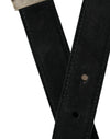 Dolce & Gabbana Elegant Black Leather Belt with Metal Buckle