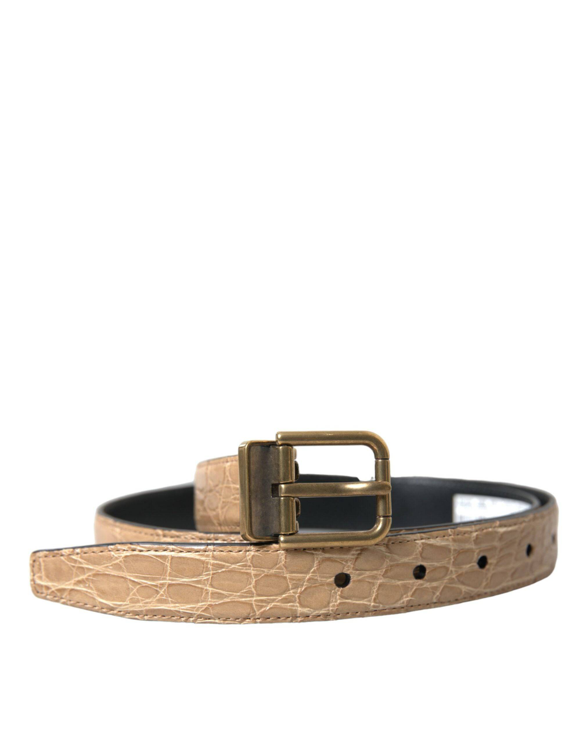 Dolce & Gabbana Elegant Beige Leather Belt - ACCEXO