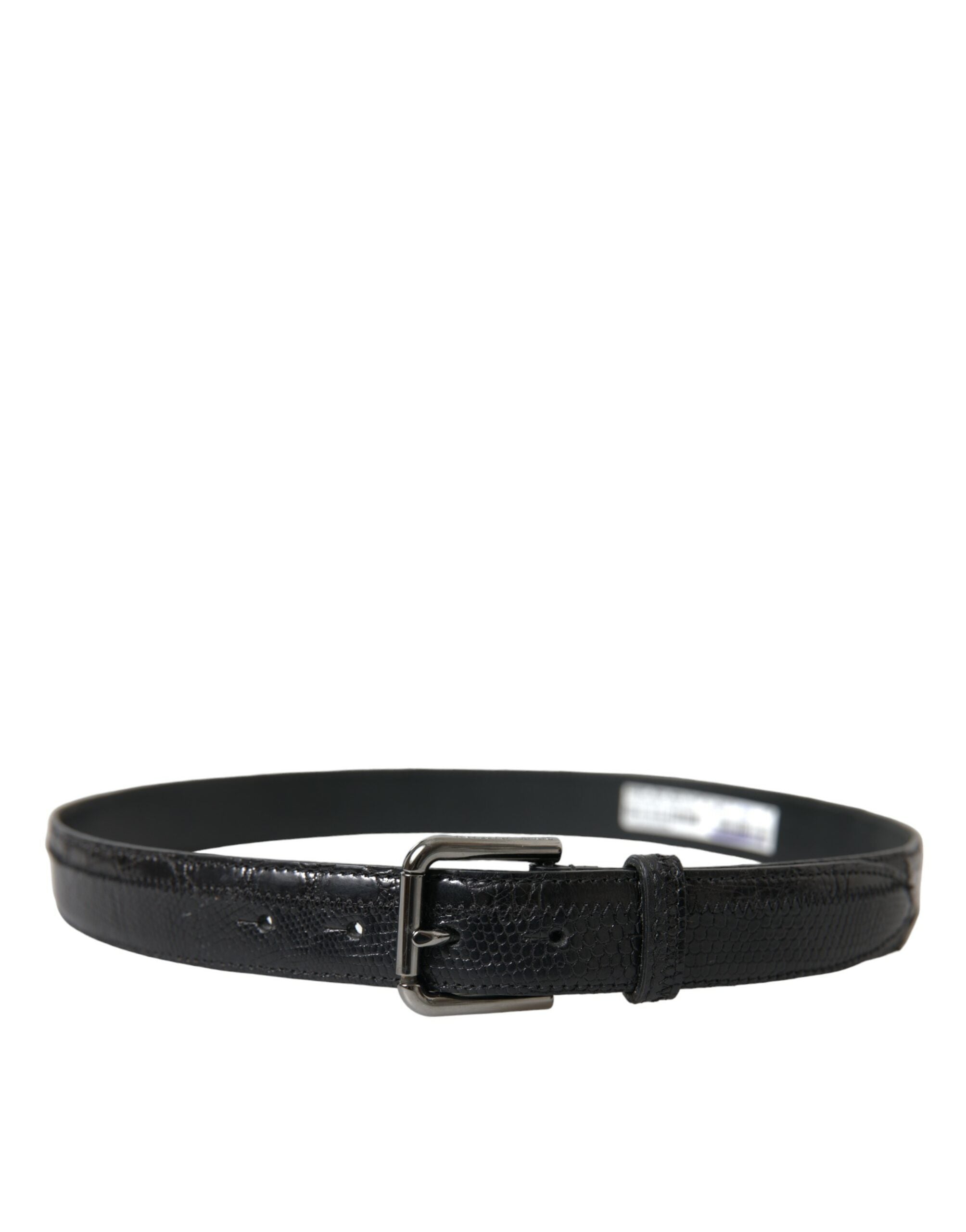 Dolce & Gabbana Elegant Black Leather Belt with Metal Buckle - ACCEXO