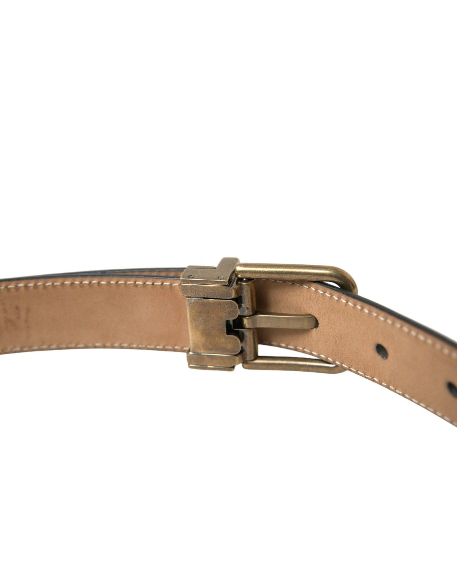 Dolce & Gabbana Elegant Black Calf Leather Belt - ACCEXO