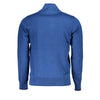 U.S. Grand Polo Elegant Half-Zip Blue Sweater with Embroidery Detail