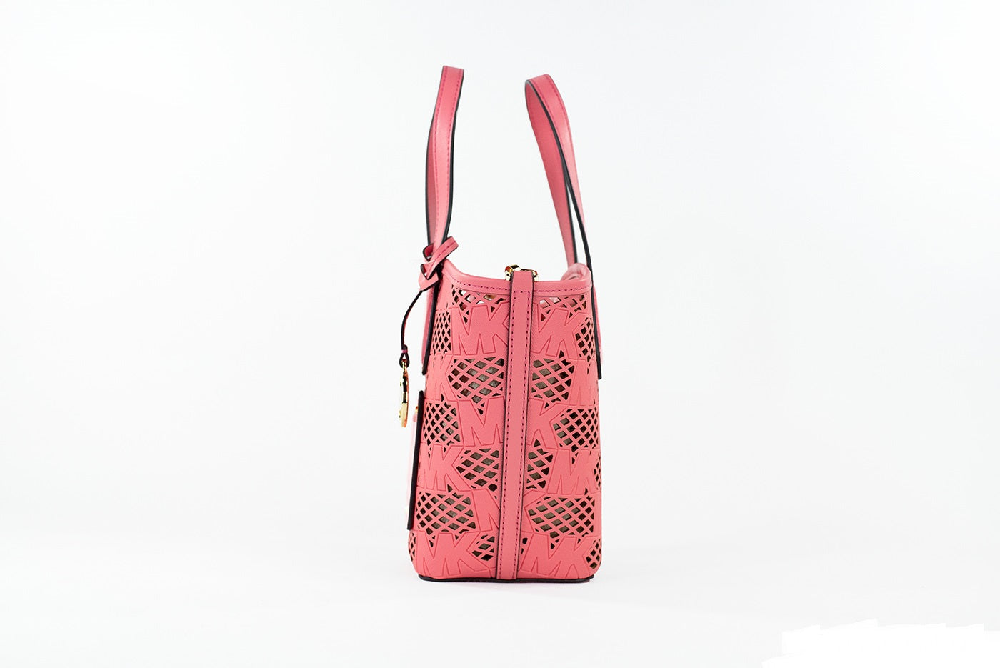 Michael Kors Kimber Small Tea Rose Leather 2-in-1 Zip Tote Messenger Bag Purse - ACCEXO