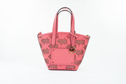 Michael Kors Kimber Small Tea Rose Leather 2-in-1 Zip Tote Messenger Bag Purse - ACCEXO