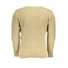 U.S. Grand Polo Elegant Beige Long Sleeve Crew Neck Sweater