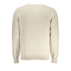 K-WAY Beige Crew Neck Cotton Sweater with Logo Detail