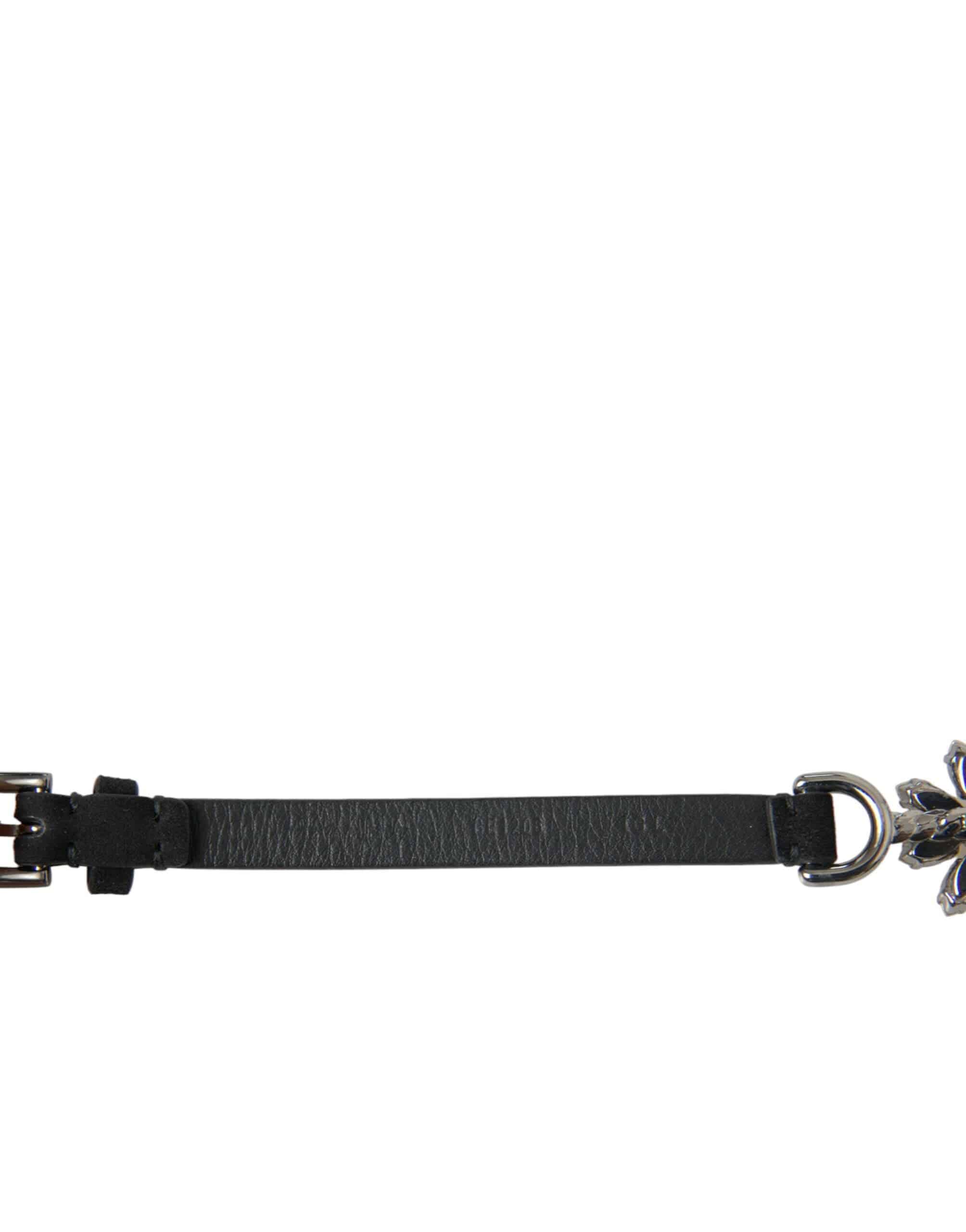 Dolce & Gabbana Elegant Crystal-Embellished Leather Belt - ACCEXO