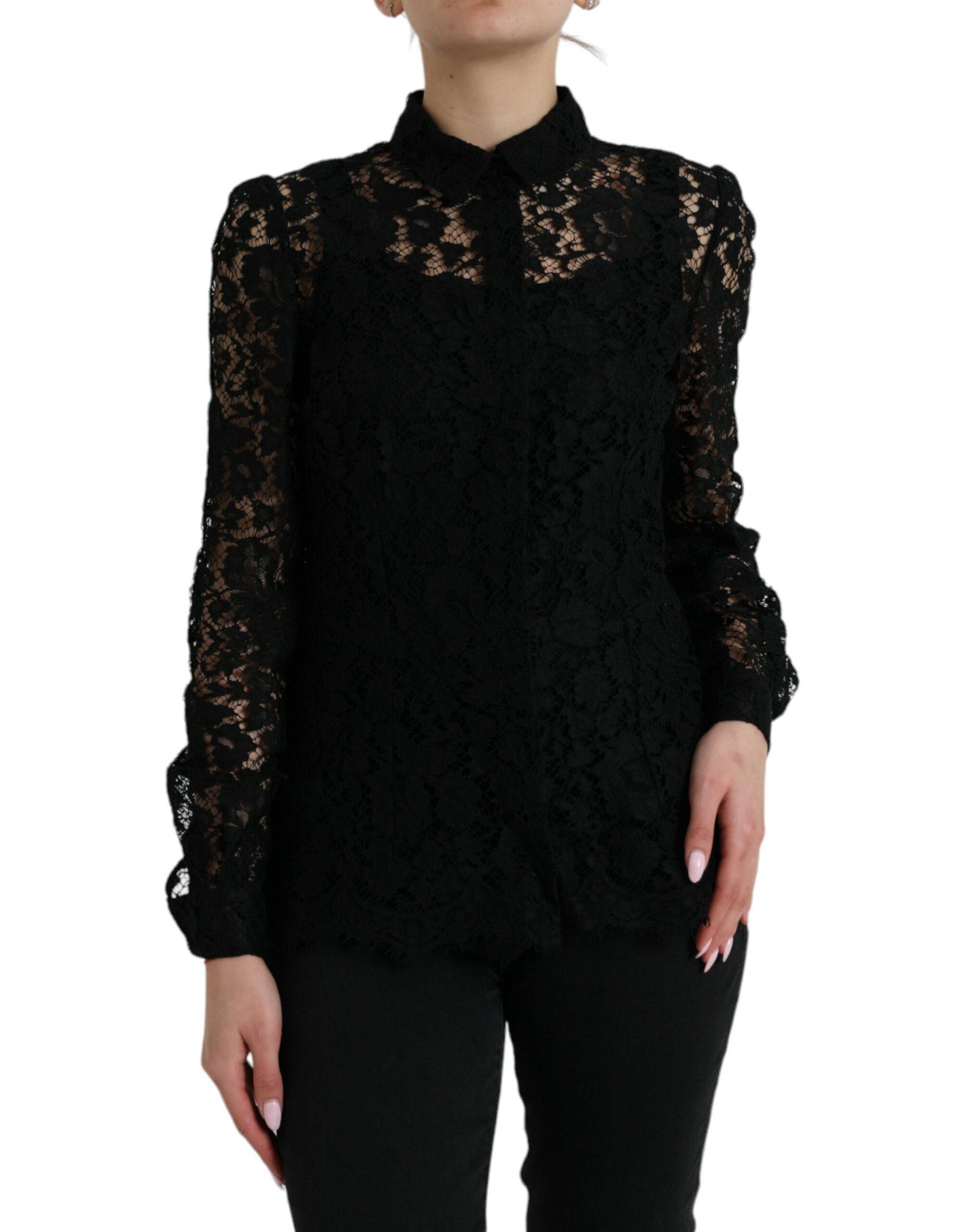 Dolce & Gabbana Elegant Floral Lace Blouse Top - ACCEXO