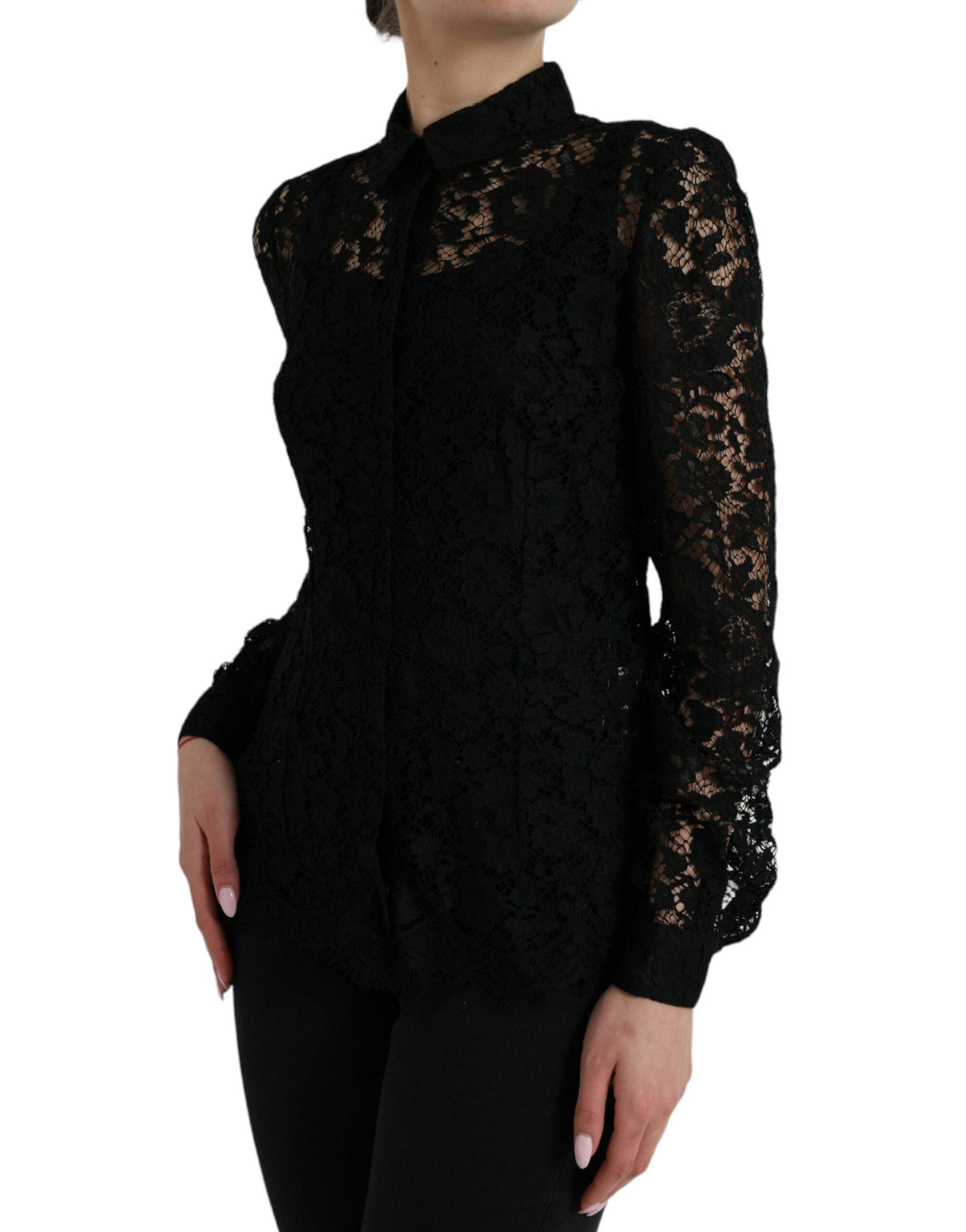 Dolce & Gabbana Elegant Floral Lace Blouse Top - ACCEXO