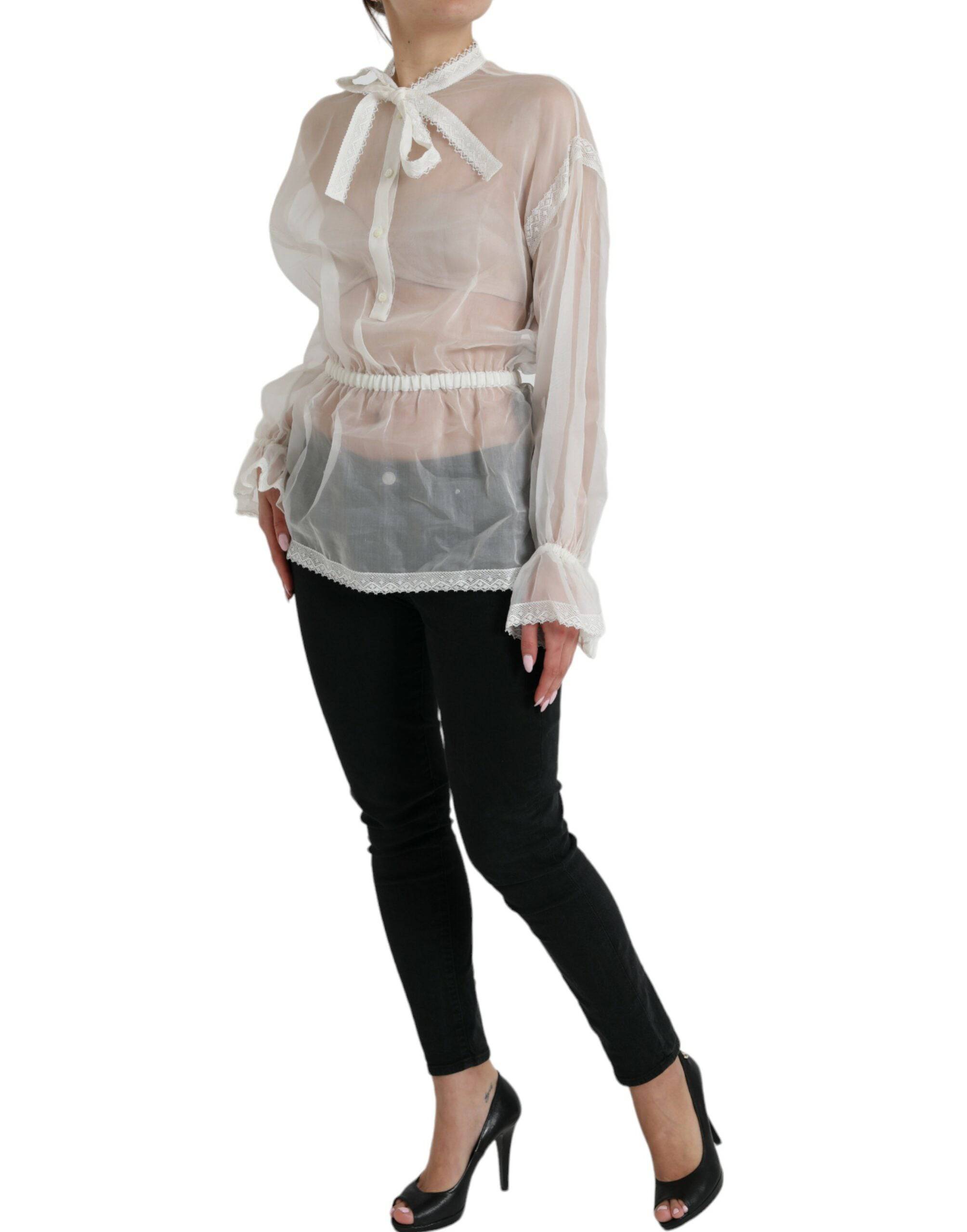 Dolce & Gabbana Elegant Silk Blend Long Sleeve Blouse - ACCEXO