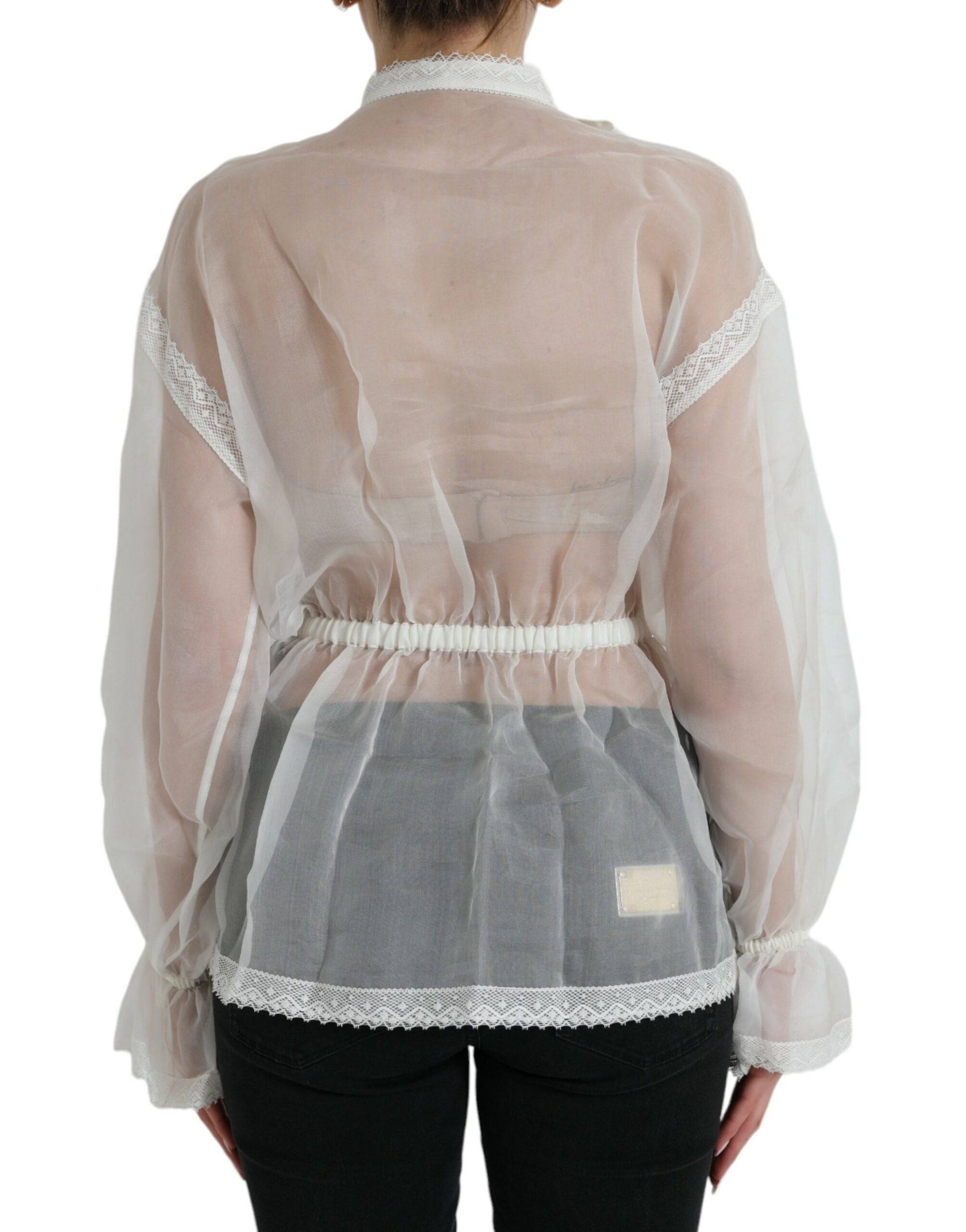Dolce & Gabbana Elegant Silk Blend Long Sleeve Blouse - ACCEXO