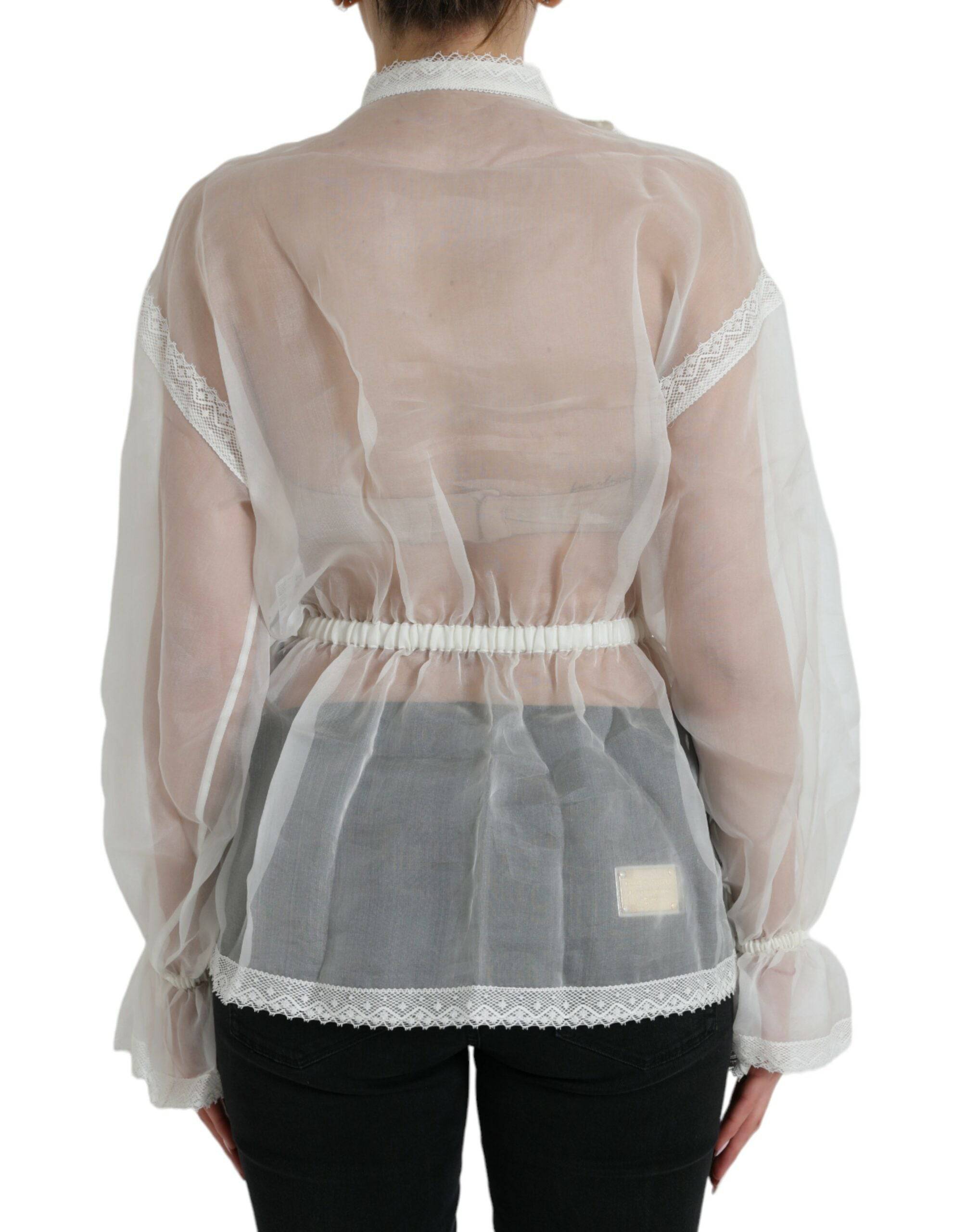 Dolce & Gabbana Elegant Silk Blend Long Sleeve Blouse - ACCEXO