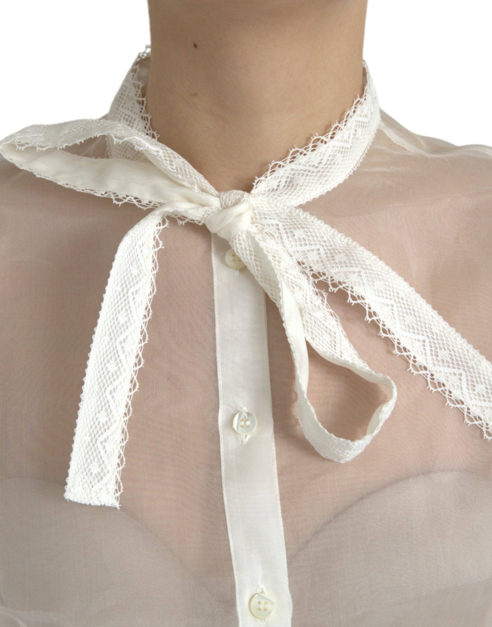 Dolce & Gabbana Elegant Silk Blend Long Sleeve Blouse - ACCEXO