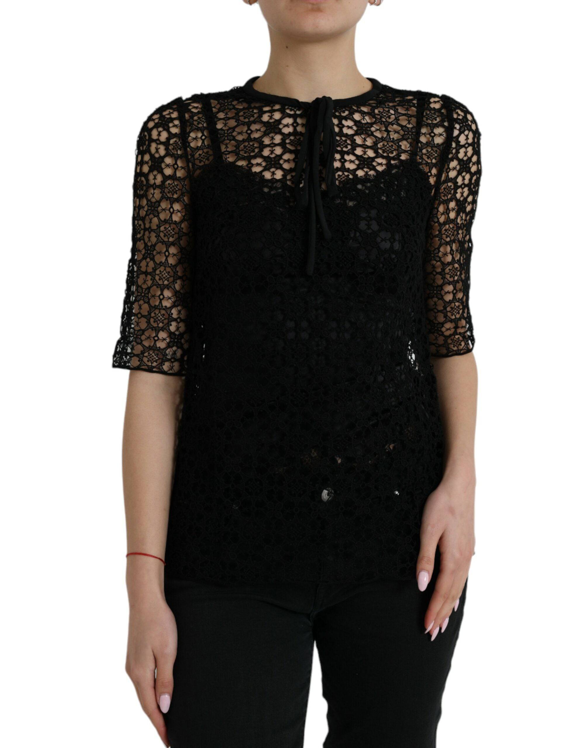 Dolce & Gabbana Elegant Floral Lace Blouse Top - ACCEXO