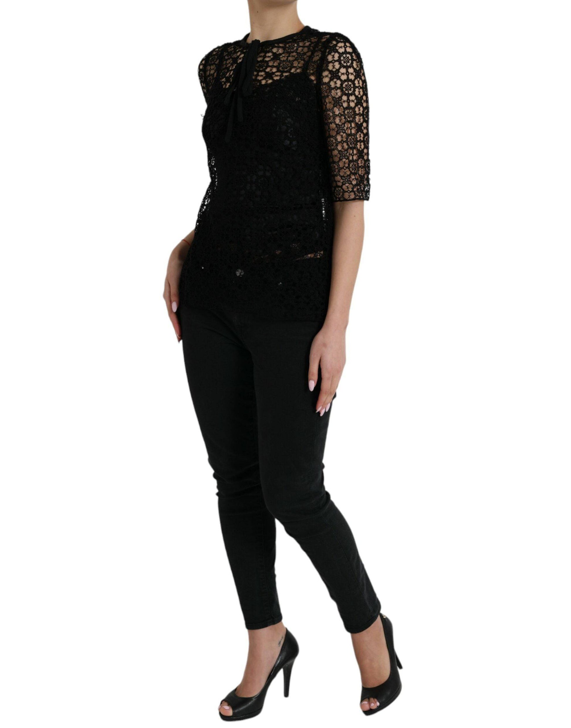 Dolce & Gabbana Elegant Floral Lace Blouse Top - ACCEXO