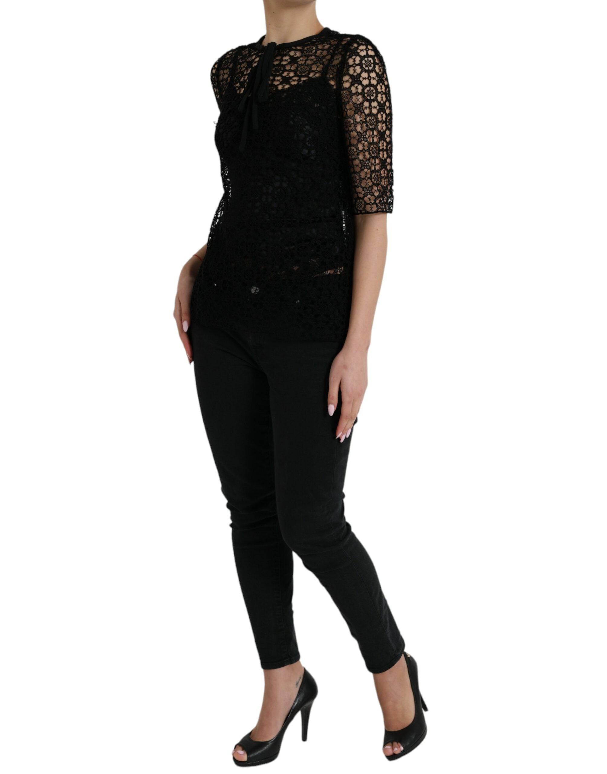 Dolce & Gabbana Elegant Floral Lace Blouse Top - ACCEXO