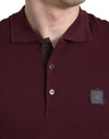 Dolce & Gabbana Elegant Maroon Cotton Blend Polo Tee