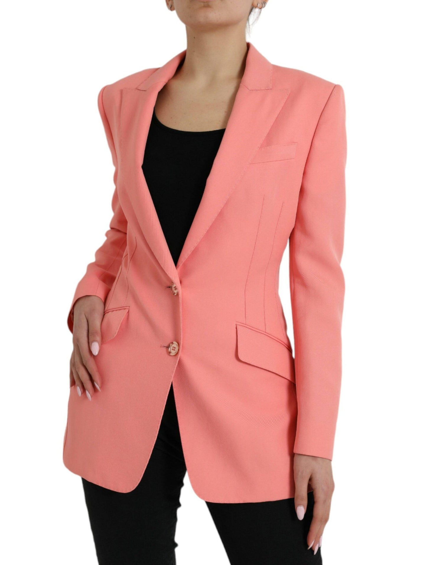 Dolce & Gabbana Chic Pink Peak Lapel Blazer - ACCEXO