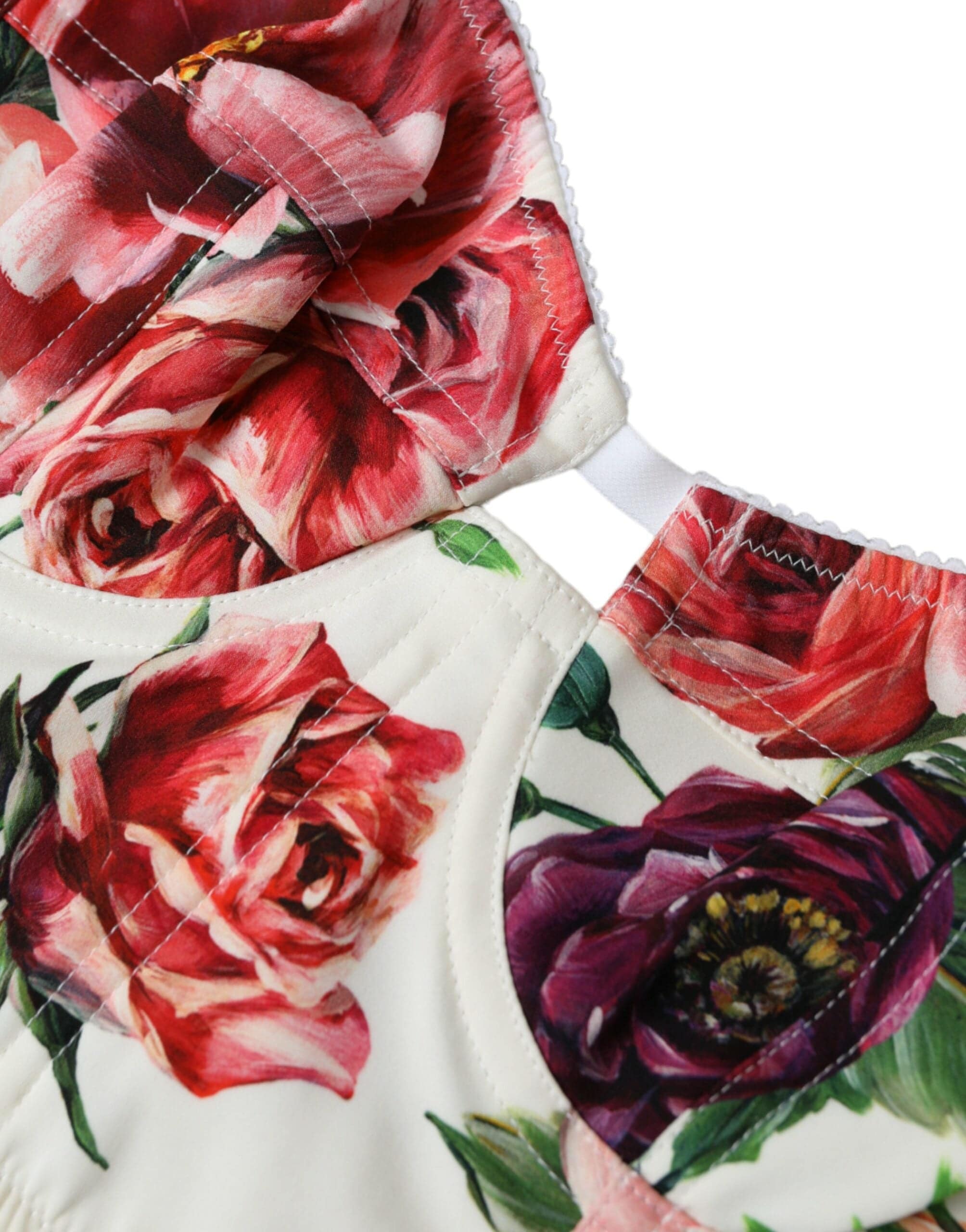 Dolce & Gabbana Floral Silk Blend Bustier Crop Top - ACCEXO