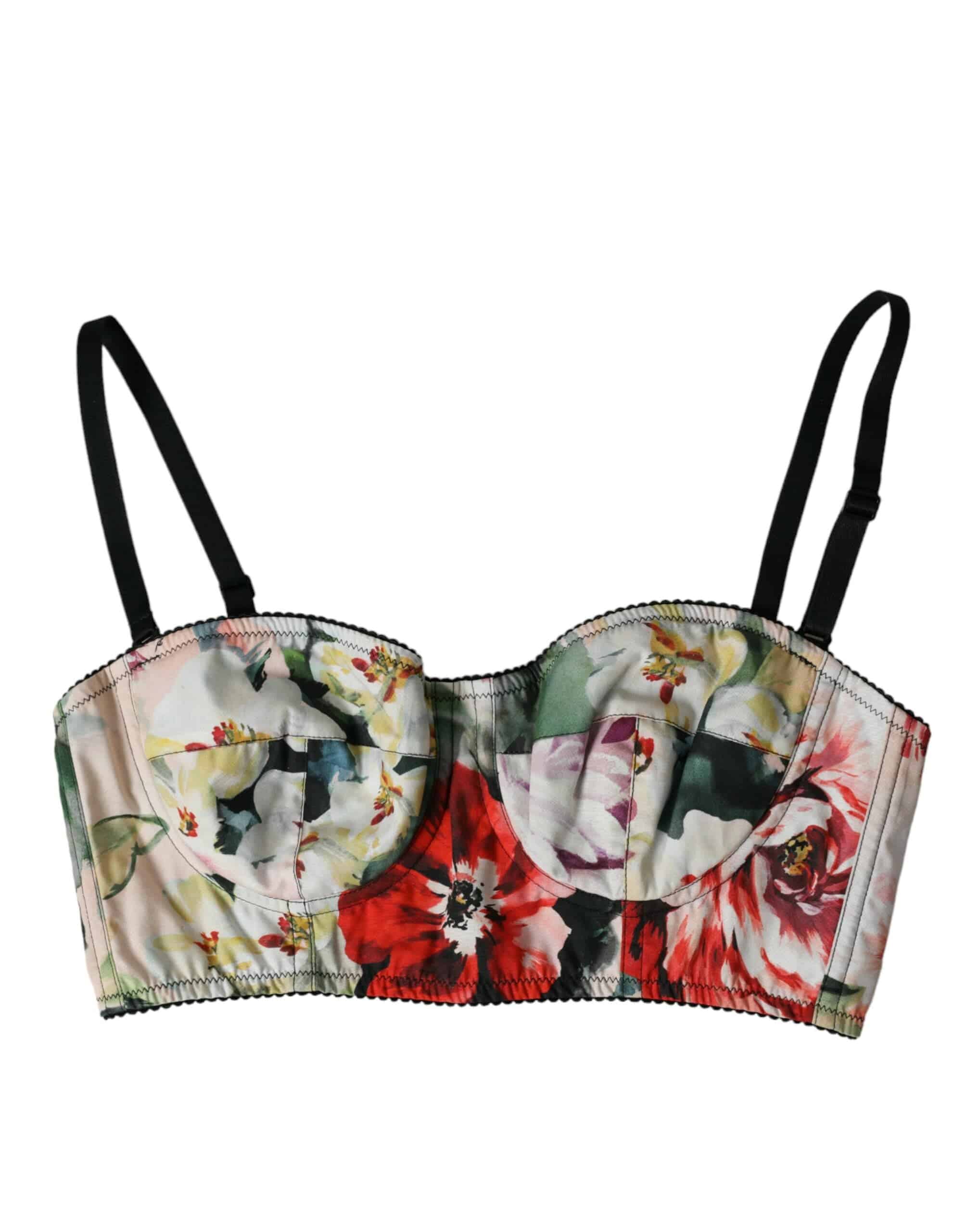 Dolce & Gabbana Multicolor Floral Bustier Crop Top - ACCEXO